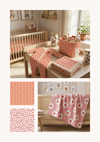 Cute girly surface pattern design